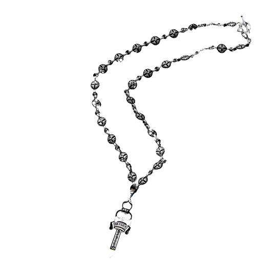 Chrome Hearts Cross Dagger Rosary Necklace